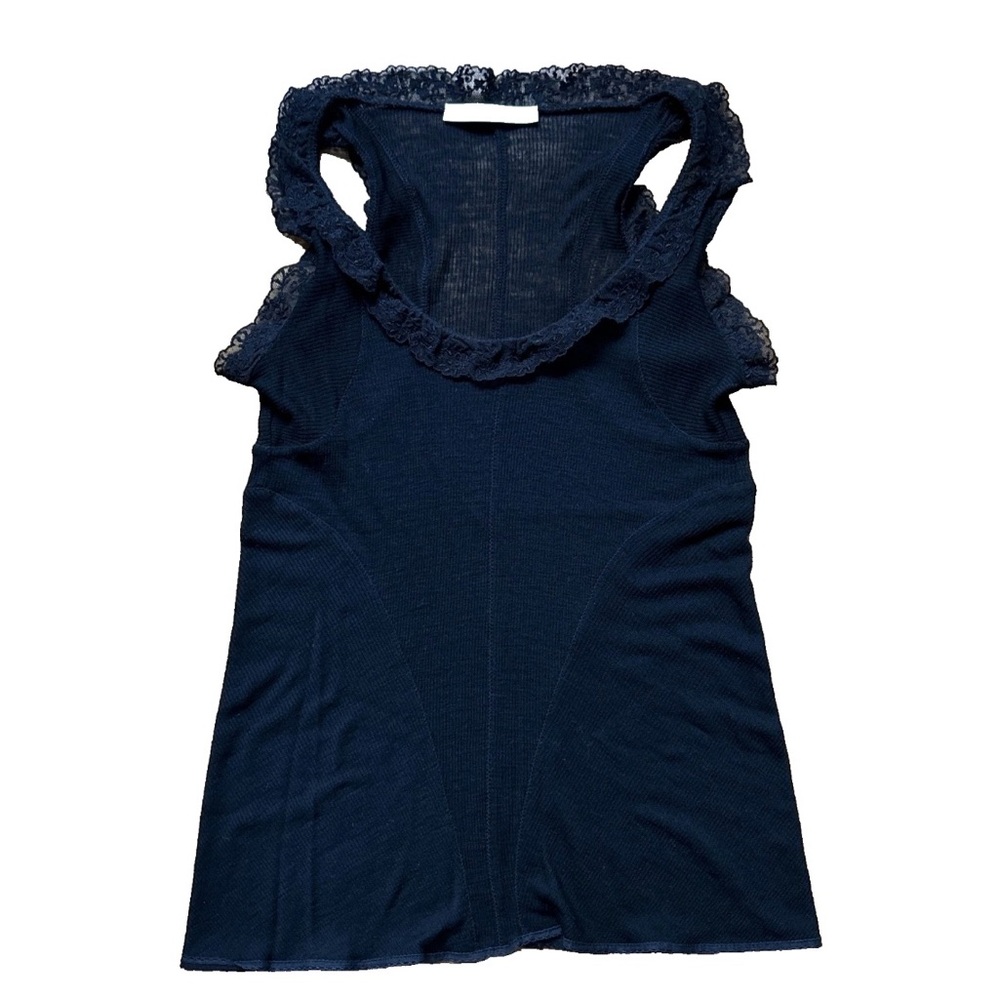 BALENCIAGA PARIS Y2K WOOL TOP FINE GAUGE SEAMED CHEVRON